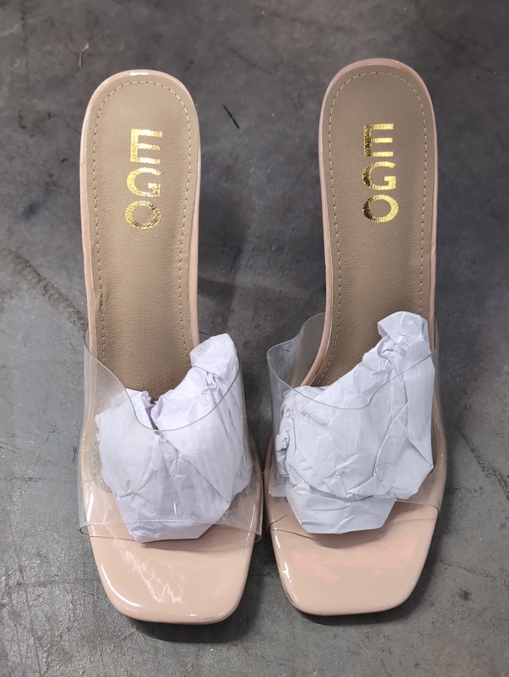 EGO Official Nude Clear Perspex Mules- 7